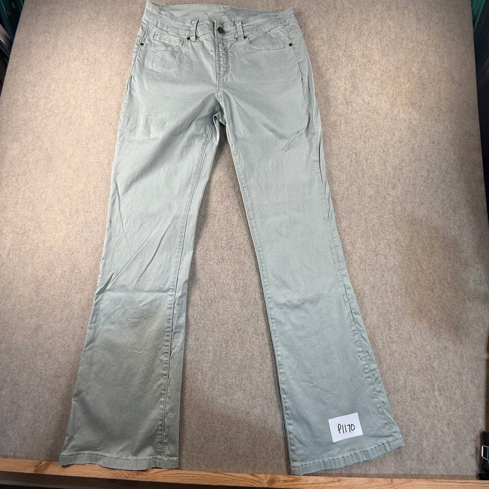 Soft Surroundings Sage Green Tencel Blend Flare Leg Pants Size 4 2AZ58